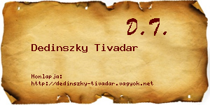 Dedinszky Tivadar névjegykártya