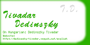 tivadar dedinszky business card